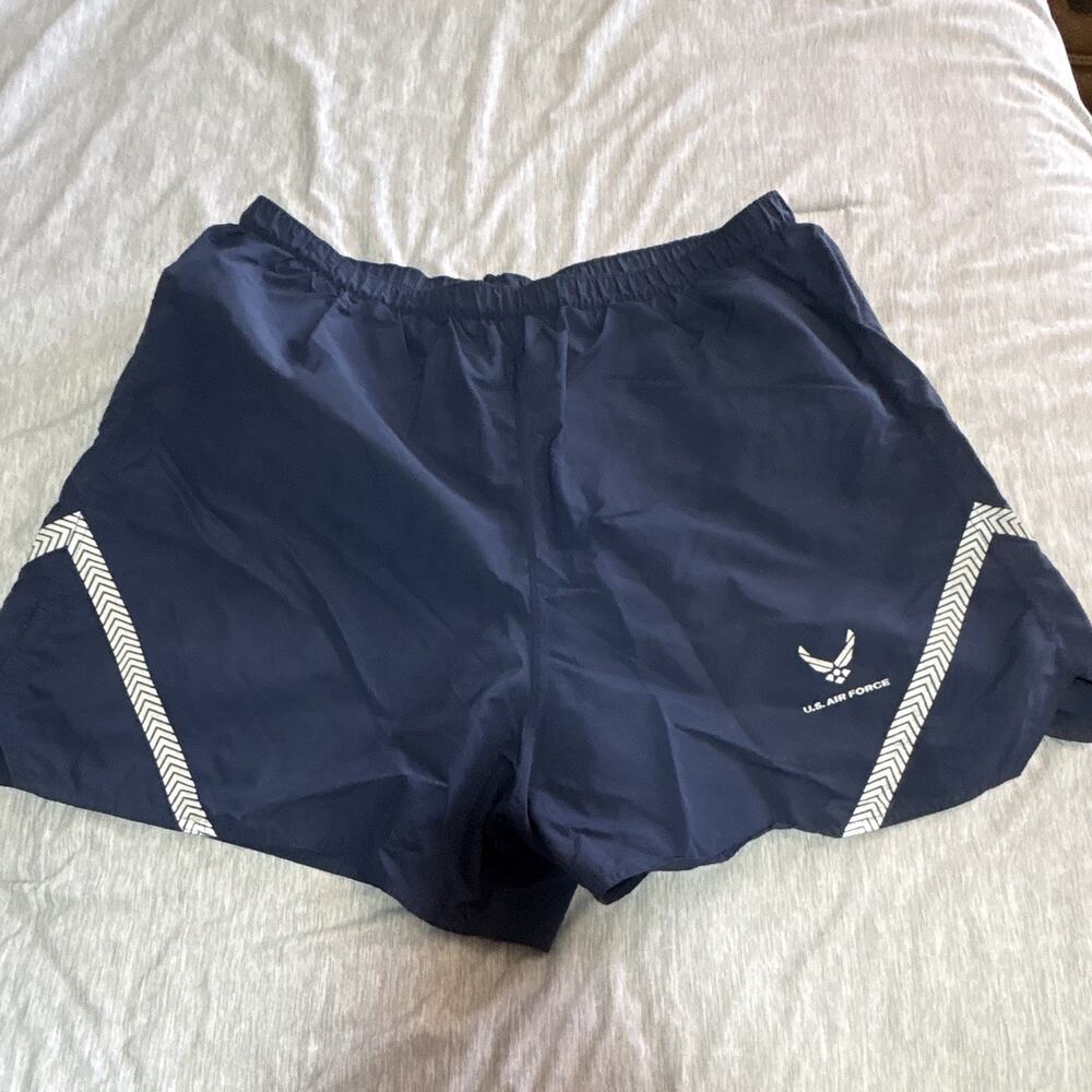 U.S. Air Force PT Running Shorts Navy Blue Reflective Trim Lined